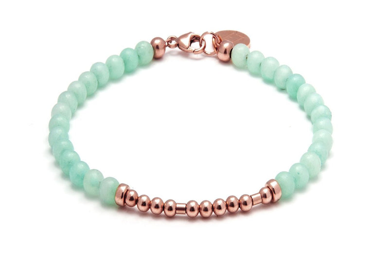 GEMSTONE MORSECODE BRACELET - Morsecode Kugelarmband - verschied. JADE Edelsteine/ Roségold - CLASSYANDFABULOUS JEWELRY