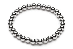 ZIVA MEDIUM  - Kugelarmband mit Glitzerelement - 6mm -  Silber - CLASSYANDFABULOUS JEWELRY