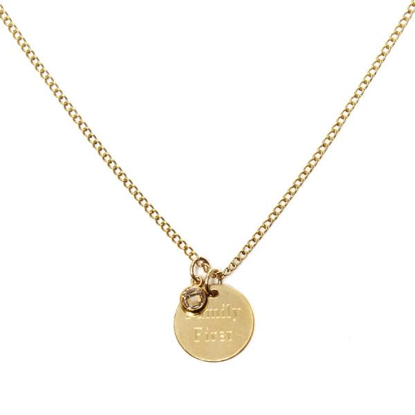 CARA Sparkle  - THE LOVE TAG NECKLACE - Kette mit 2 gravierbaren Medaillon Anhängern -  Gold - CLASSYANDFABULOUS JEWELRY
