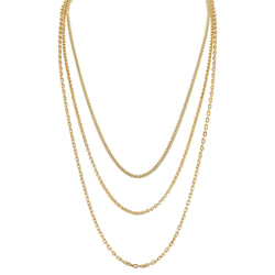 LAYA - The ReadyToWear Triple Necklace - Gold - CLASSYANDFABULOUS JEWELRY