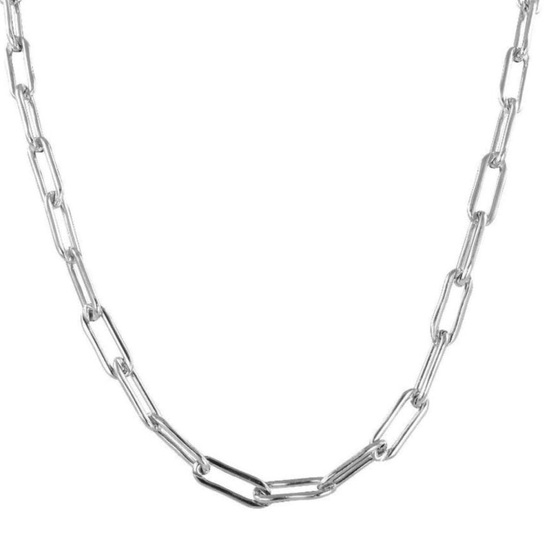 VALDA  Jumbo Long Link Chain - Grobe Gliederkette -  Silber - CLASSYANDFABULOUS JEWELRY