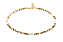 ALAIA CHOKER  - Kugelkette mit Glitzerelementen - 4mm - Gold