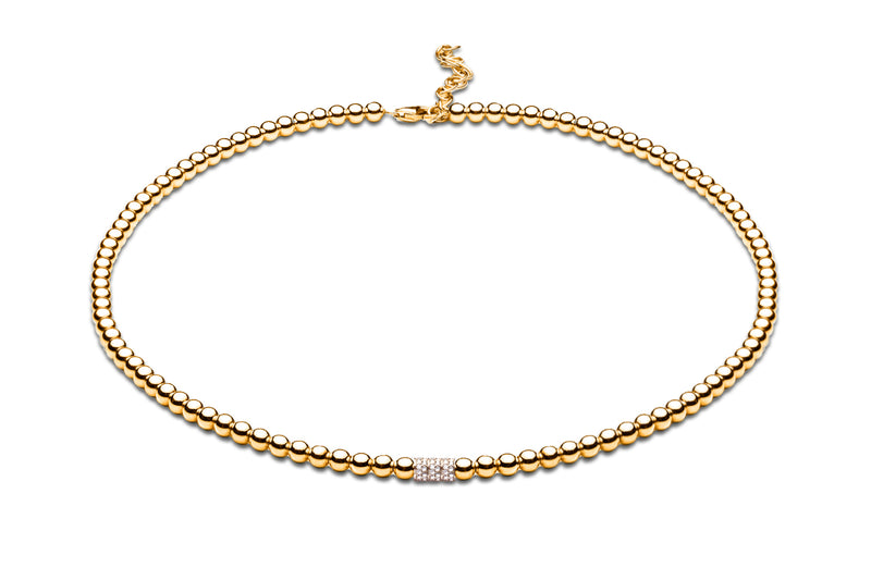 ALAIA CHOKER  - Kugelkette mit Glitzerelementen - 4mm - Gold