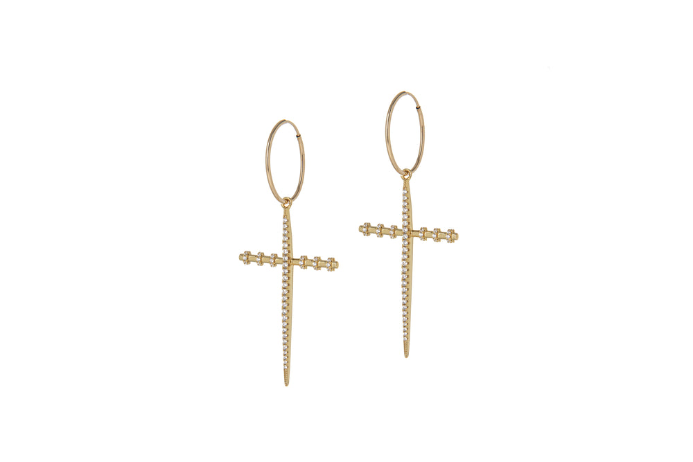 ALIX - THE EXCLUSIVE GM CROSS HOOPS  -  GOLD