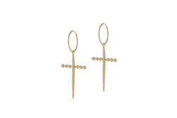 ALIX - THE EXCLUSIVE GM CROSS HOOPS  -  GOLD