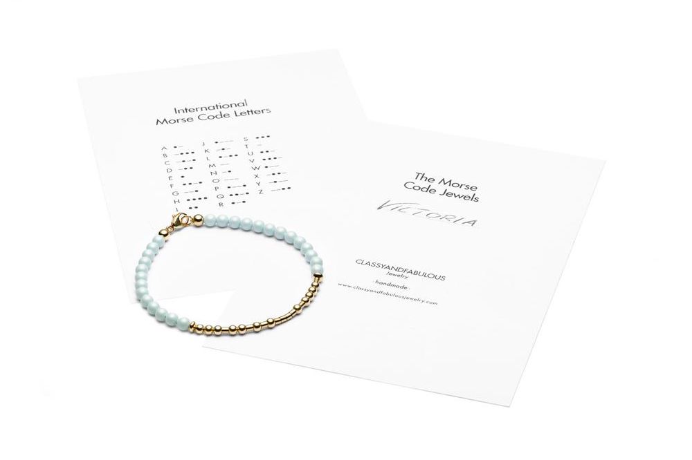 AQUAMARINA - Morsecode Bracelet - Kugelarmband - Gold - CLASSYANDFABULOUS JEWELRY