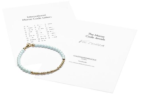 AQUAMARINA - Morsecode Bracelet - Kugelarmand - Silber - CLASSYANDFABULOUS JEWELRY
