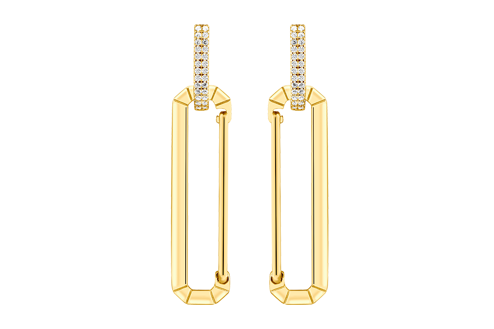 AZYA Long Single Earrings -2in1- Gold