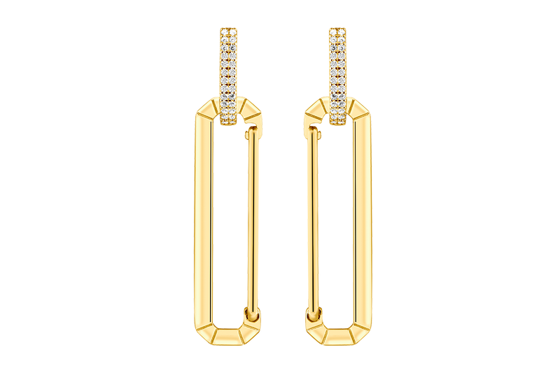 AZYA Long Single Earrings -2in1- Gold