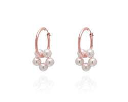 ABSOLUT AZALEA Pearl Earring - Maxi Hoops - Roségold/ Pearl