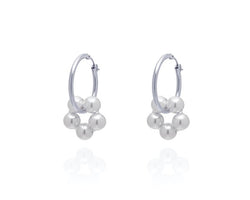 ABSOLUT AZALEA Pearl Earring - Maxi Hoops -Silber/ Pearl
