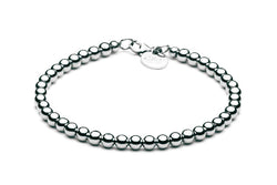 Beaded Bracelet  - Kugelarmband 4mm -  Silber /Rhodium - CLASSYANDFABULOUS JEWELRY
