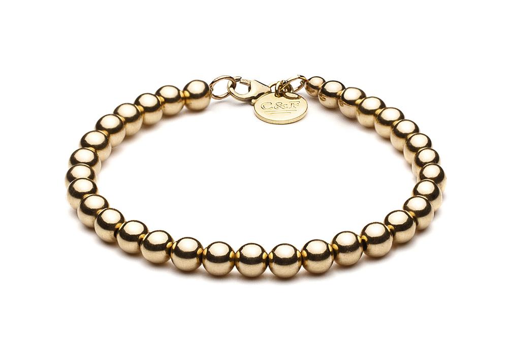 Beaded Bracelet  - Kugelarmband 5mm -  18k (750) Gold - CLASSYANDFABULOUS JEWELRY