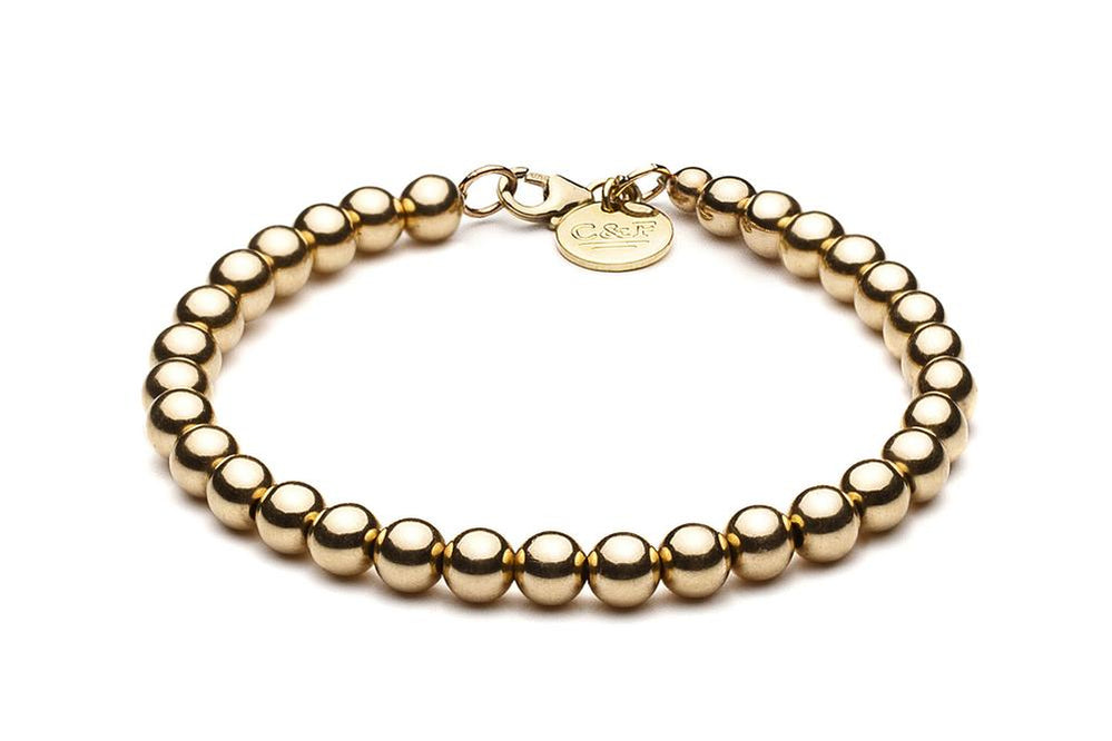 Beaded Bracelet  - Kugelarmband 5mm -  18k (750) Gold - CLASSYANDFABULOUS JEWELRY