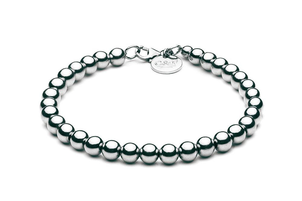 Beaded Bracelet  - Kugelarmband 5mm -  18k (750) Weißgold - CLASSYANDFABULOUS JEWELRY