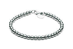 Beaded Bracelet - Kugelarmband 4mm - 14k Weißgold - CLASSYANDFABULOUS JEWELRY