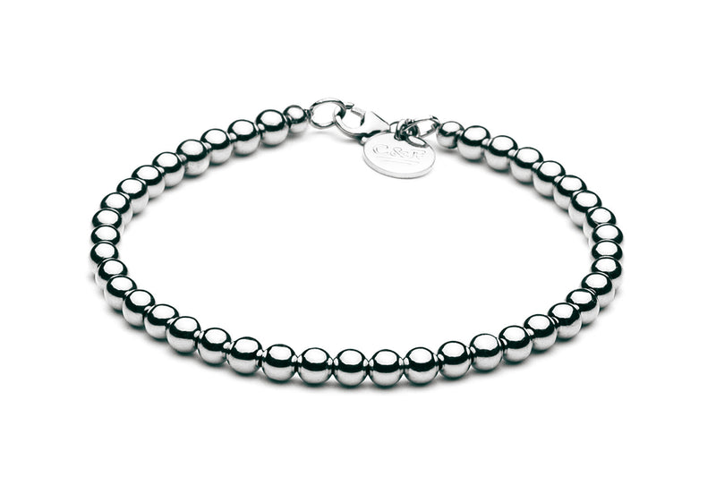 Kugelarmband 4mm - Beaded Bracelet - 18k Weißgold - CLASSYANDFABULOUS JEWELRY