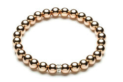 ZIVA MEDIUM  - Kugelarmband mit Glitzerelement - 6mm -  Gold - CLASSYANDFABULOUS JEWELRY