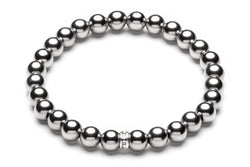 ZIVA MEDIUM  - Kugelarmband mit Glitzerelement - 6mm -  Silber - CLASSYANDFABULOUS JEWELRY