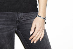 Beaded Bracelet BIG  - Kugelarmband, 10mm -  Silber - CLASSYANDFABULOUS JEWELRY