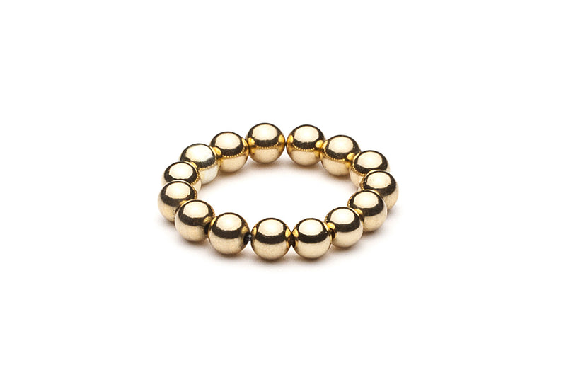 Beaded Ring  - Kugelring • elastisch • maxi -  Gold - CLASSYANDFABULOUS JEWELRY