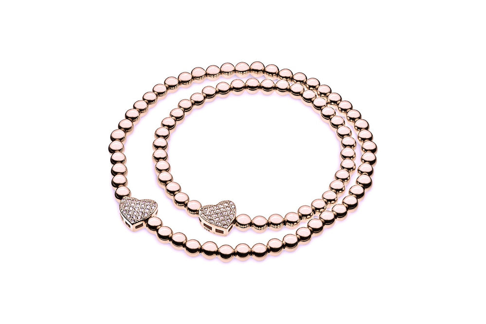 Kugelarmband • MAMA und MINI • sparkle Hearts • Roségold - CLASSYANDFABULOUS JEWELRY