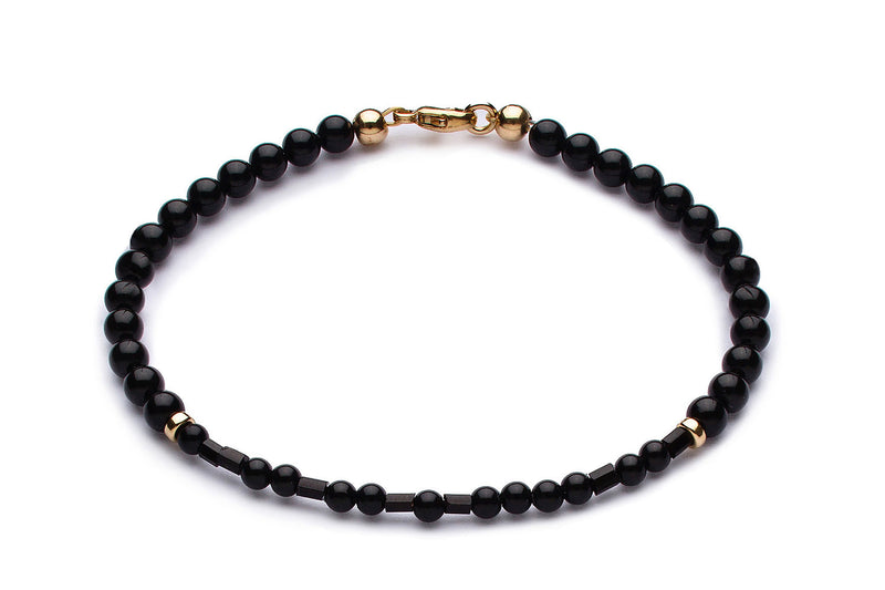Kugelarmband/ Namensarmband • Morsecode • Uni Schwarz/ Gold - CLASSYANDFABULOUS JEWELRY
