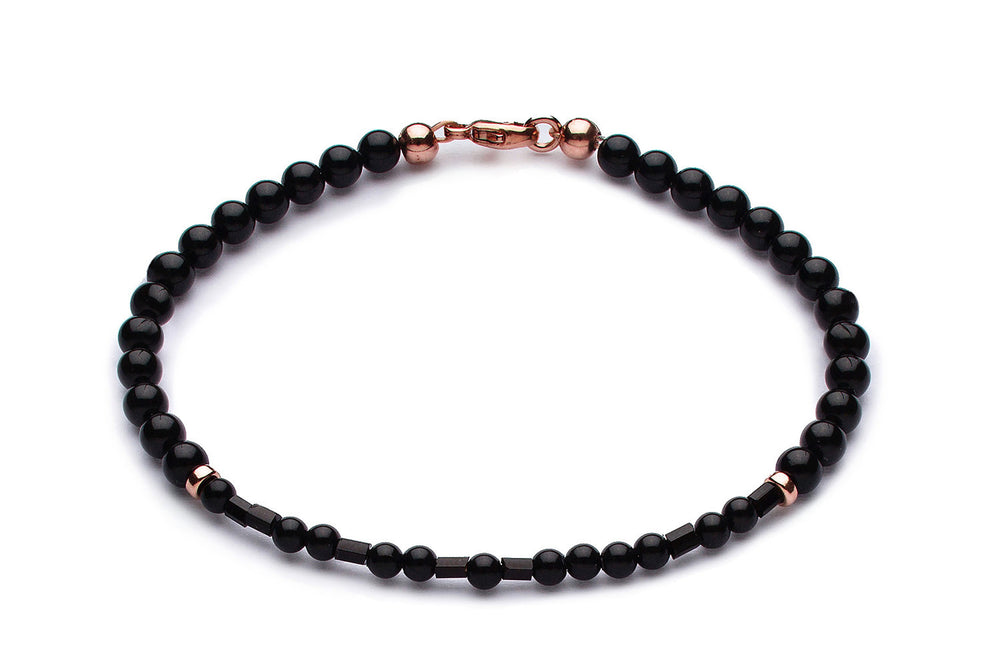 Kugelarmband/ Namensarmband • Morsecode • Uni Schwarz/ Roségold - CLASSYANDFABULOUS JEWELRY