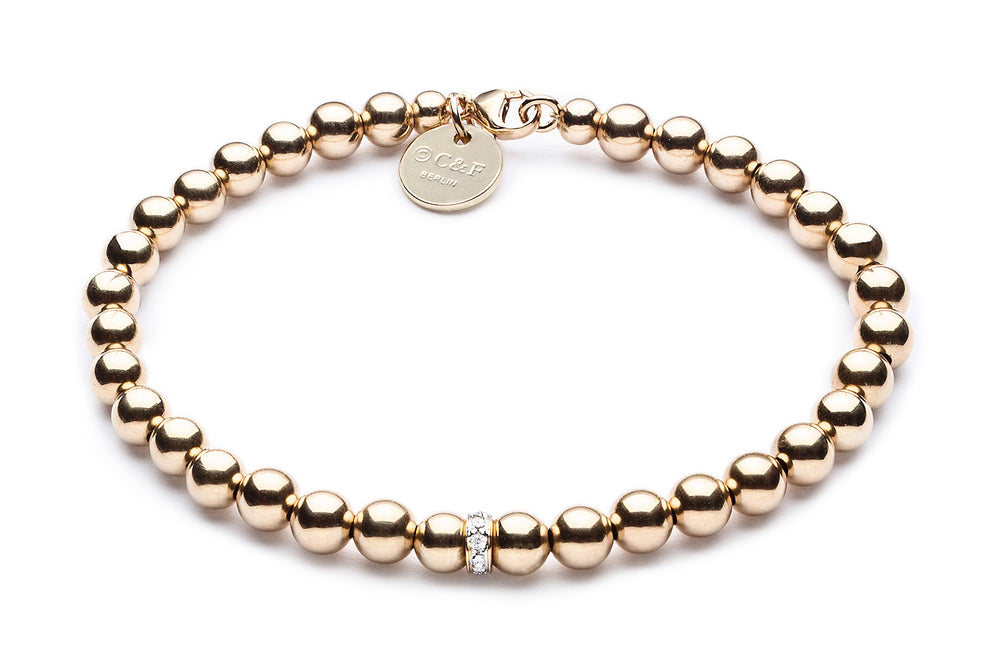 ONE DIAMOND  - Kugelarmband mit Diamanten -  Gold - CLASSYANDFABULOUS JEWELRY