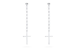 LIV - Stylischer Ohrring mit Kreuz Anhänger • Silber - CLASSYANDFABULOUS JEWELRY