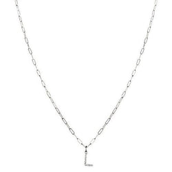 DIAZ  - INITIAL DIAMOND CHAIN  - Kette mit Buchstaben Anhänger aus Diamanten -  Silber/ Weißgold - CLASSYANDFABULOUS JEWELRY