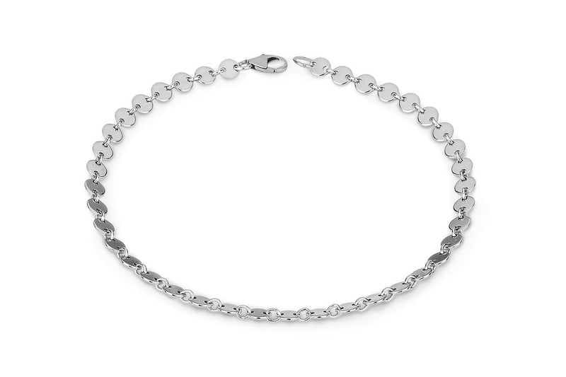 NEVE Anklet  - Pailletten Fusskette -  Silber - CLASSYANDFABULOUS JEWELRY