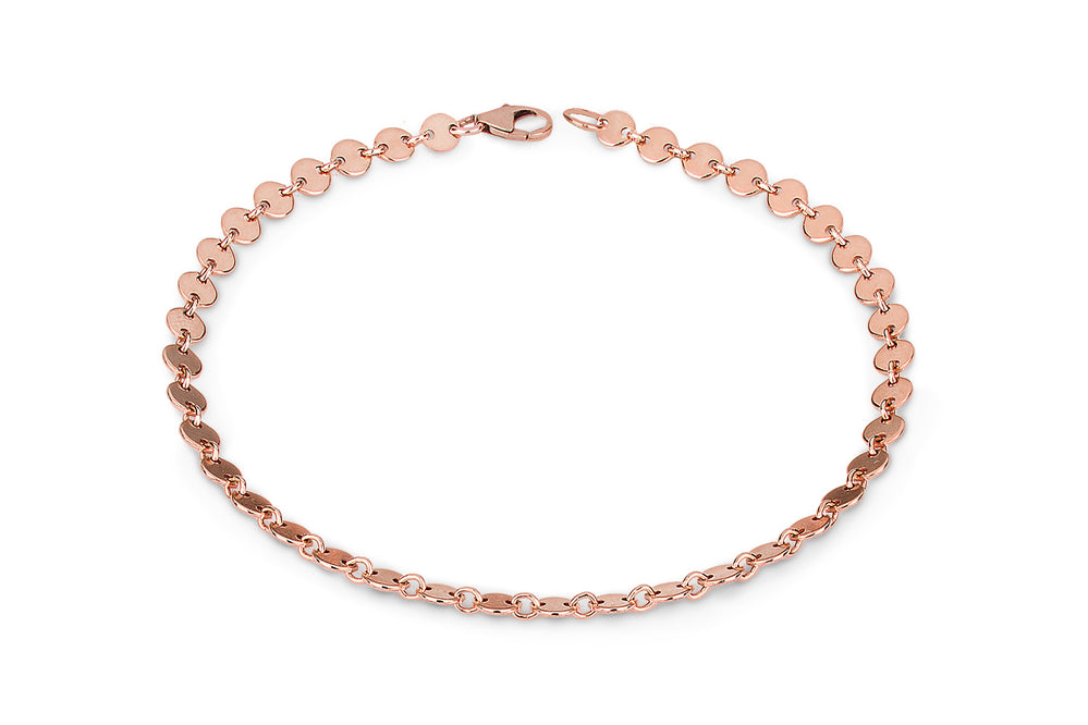 NEVE Anklet - Pailletten Fusskette -  Roségold - CLASSYANDFABULOUS JEWELRY