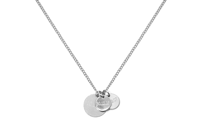 CARA III - THE FAMILY NECKLACE - Kette mit 3 gravierbaren Medaillon Anhängern -  Silber - CLASSYANDFABULOUS JEWELRY