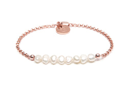 CORALI - elegantes Armband mit 8 Süßwasser Perlen - Roségold - CLASSYANDFABULOUS JEWELRY