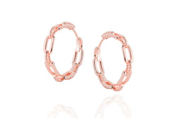 DAYA 2in1  - THE MEDIUM CHAIN HOOPS - Roségold