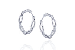 DAYA 2in1  - THE MEDIUM CHAIN HOOPS - Silber
