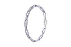 DAYA 2in1 BANGLE - Cooler Glieder-Armreif - SILBER