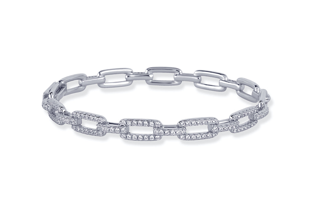 DAYA 2in1 BANGLE - Cooler Glieder-Armreif - SILBER