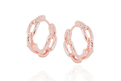 DAYA 2in1  - THE SMALL CHAIN HOOPS - Roségold