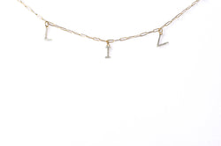 DIAMOND LETTER CHAIN - Kette mit Buchstaben Anhänger aus Diamanten - 14k Roségold - CLASSYANDFABULOUS JEWELRY