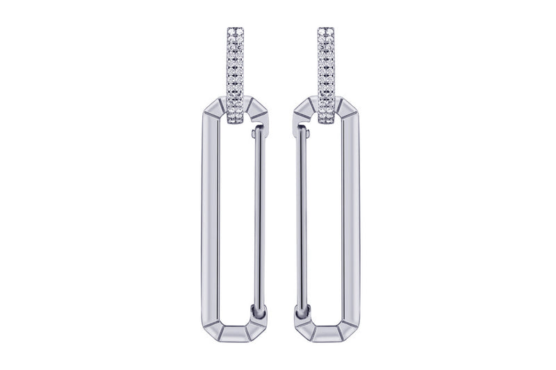 AZYA Long Single Earrings -2in1- Silber