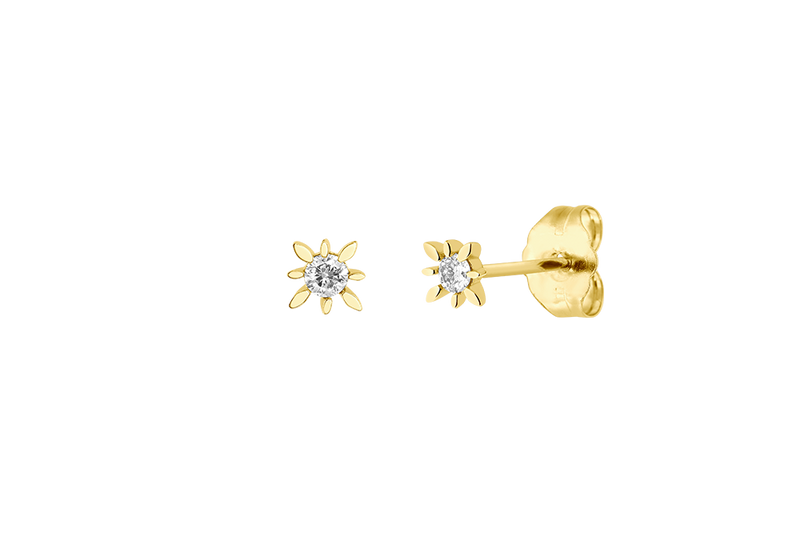 MARQUISE - Stud Earring with Diamond - 14K Gold