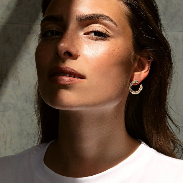LORA PIN MOON Earrings - Silber Rhodiniert - LIMITIERT - CLASSYANDFABULOUS JEWELRY