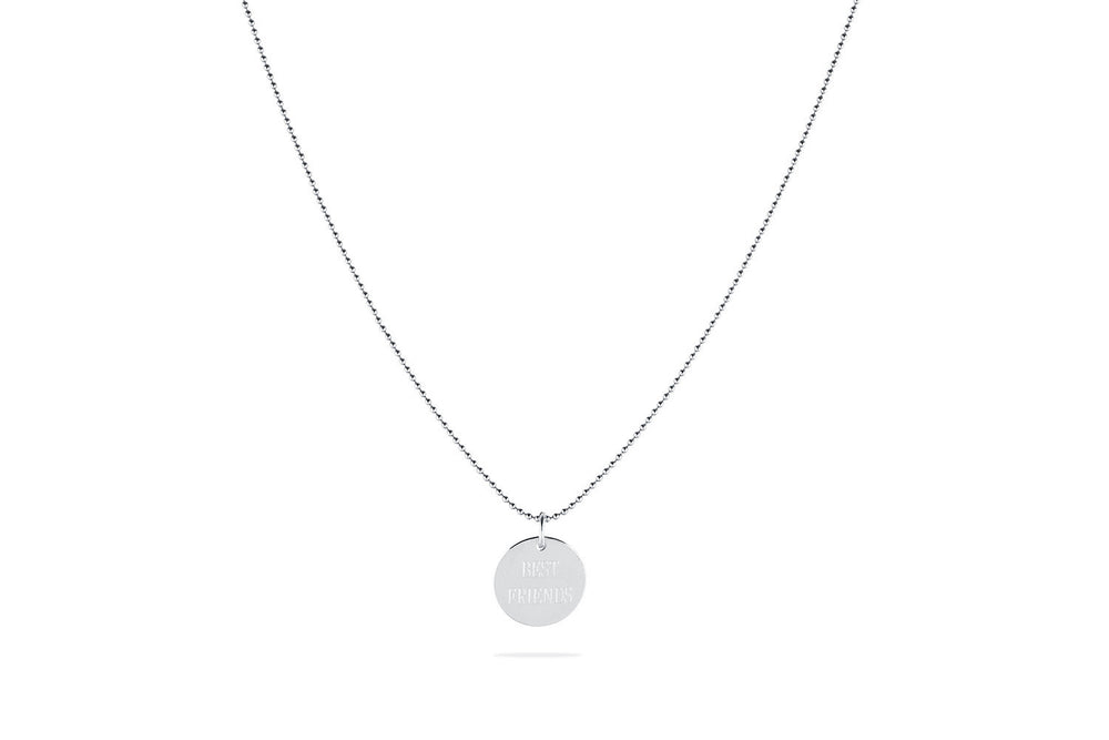 GREAT INITIAL Necklace  - Kette mit grossem gravierbarem Medaillon Anhänger -  Silber - CLASSYANDFABULOUS JEWELRY