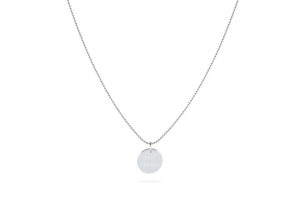 GREAT INITIAL Necklace  - Kette mit grossem gravierbarem Medaillon Anhänger -  Silber - CLASSYANDFABULOUS JEWELRY