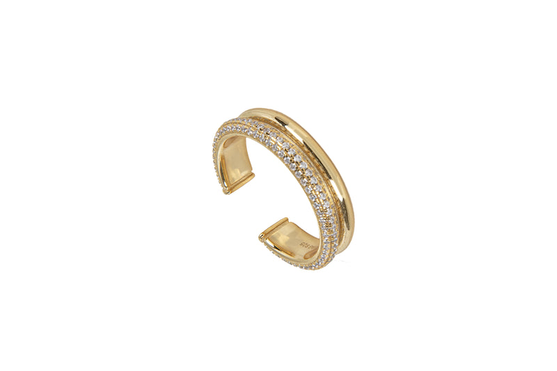 HER - HALF PAVÉ RING - GOLD