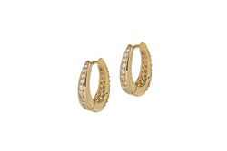 HER - FULL PAVÉ 2IN1 OVAL PM HOOPS - GOLD