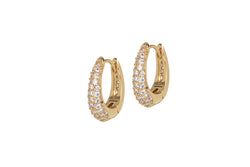 HER - FULL PAVÉ 2IN1 OVAL PM HOOPS - GOLD