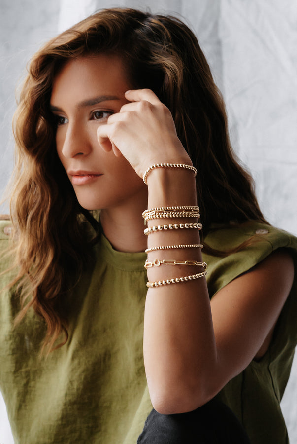 Beaded Bracelet  - Kugelarmband 3mm -  Gold